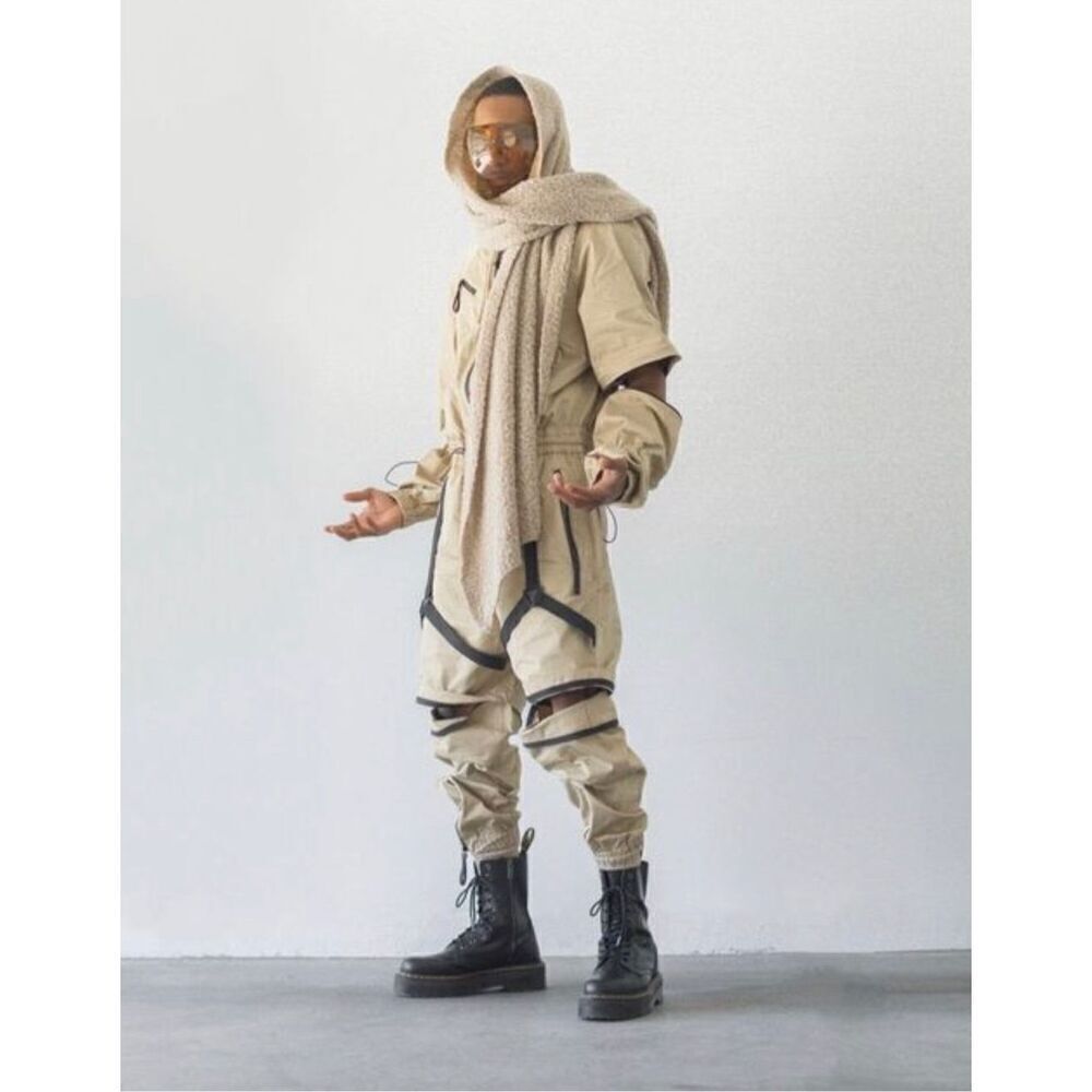MAGNLENS Convertible Flight Suit Desert unisex Jumpsuit Khaki size XXS NWOT $235